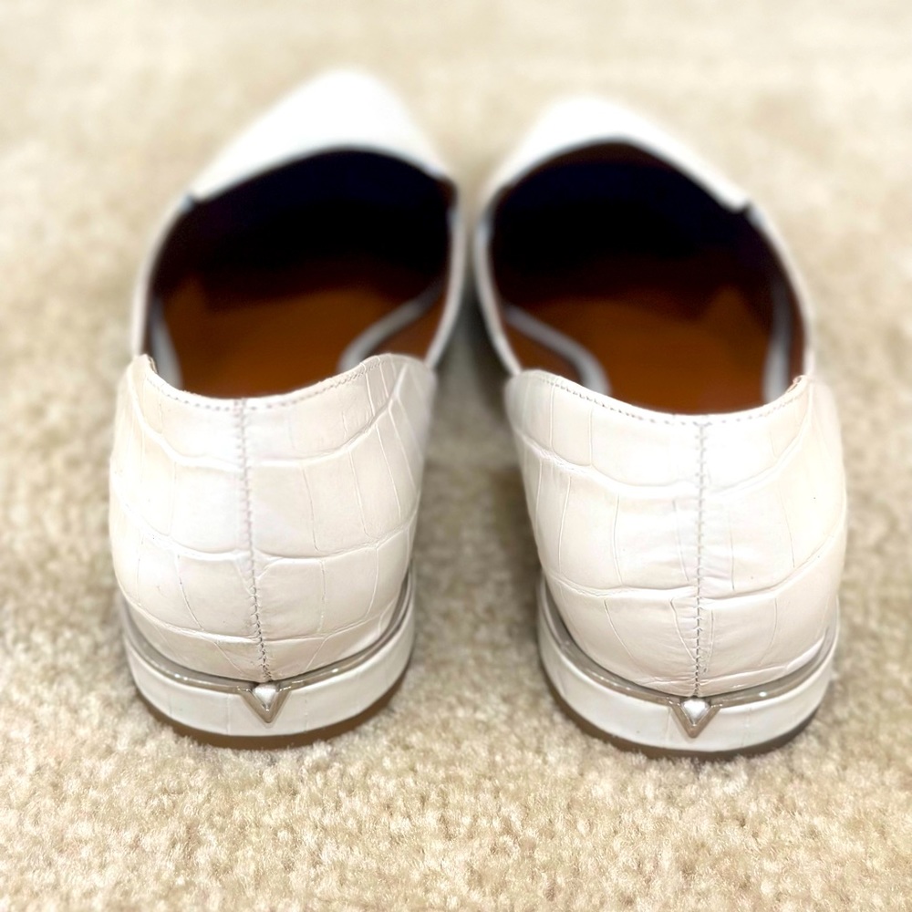 Franco Sarto White Croc-Embossed Loafers - Picture 3 of 7